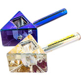 Red Eye Tek Terminator Finish Infinity Bowl Triangle Glass Hand Pipe | 4.5" - Discreet Smoker